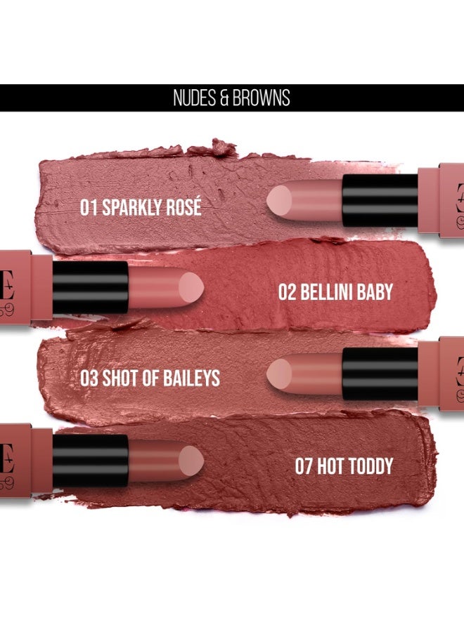 Staze 9to9 Crème De La Matte Lipstick | Intense Color Payoff | Weightless Silky Formula | Smudgeproof & Transferproof | 12 Hrs Stay | Non-Drying Pigmented Lightweight | 01 Sparkly Rosé | 4.2 g - Image 2